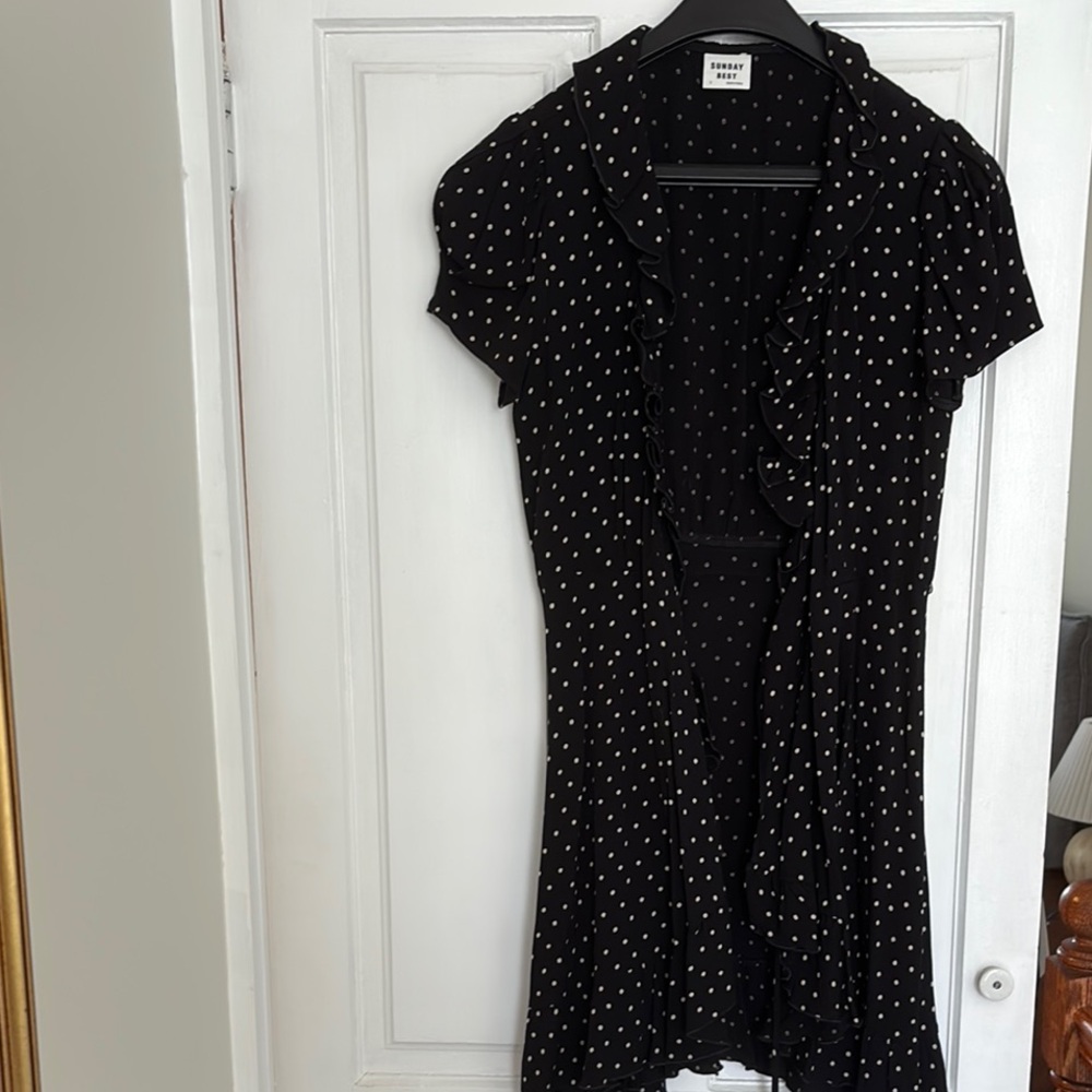 Aritzia Black Polka Dot Dress